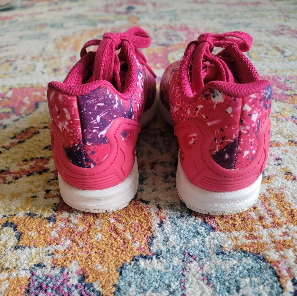Adidas Athletic Shoes Size Women's 8 Youth 6.5 ZX Flux Splatter Pink Purple Rose - Picture 5 of 6